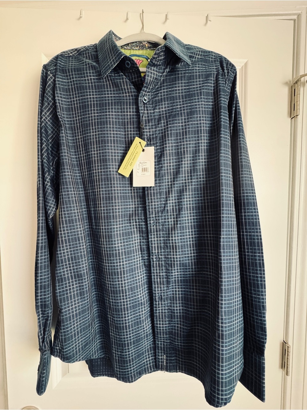 Robert Graham Boyd XLT Navy Plaid Classic Fit Shirt NWT $198